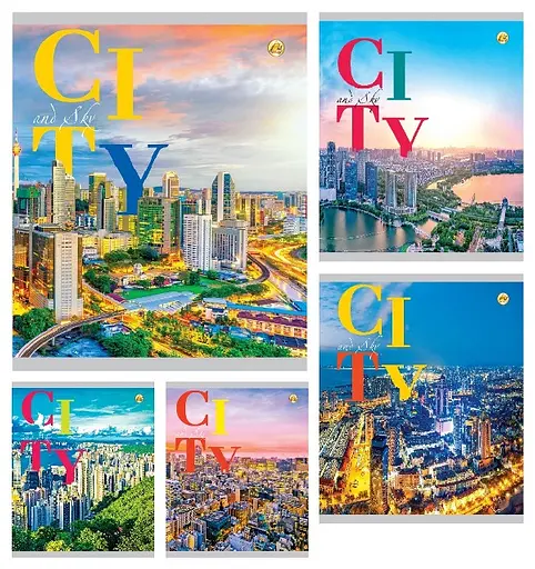 Зошити учнівські 48 аркушів клітинка Тверда Міста, 10 шт. в упаковці