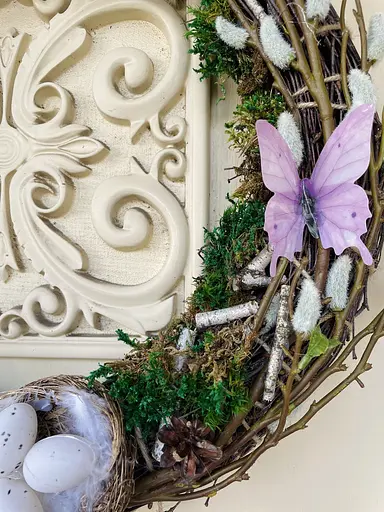 Весенний декоративный венчик Hvoya Весенняя роскошь с тюльпанами и котиками 45 см - фото 10