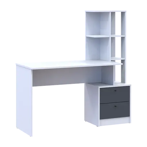 Офісний стіл Doros Т7 Білий/Графіт 136х55х138 (41516058) - фото 5