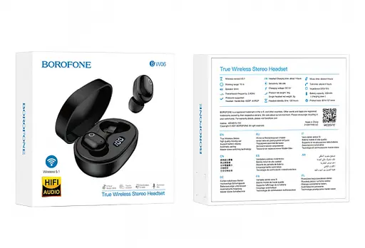 Навушники Borofone BW06 Manner true TWS бездротові чорні - фото 2
