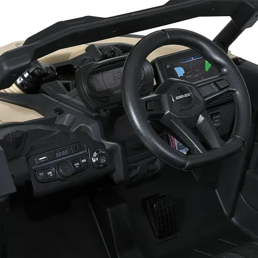 Электромобиль детский Джип M 5099EBLR-RS 24V 4 мотора 200W EVA-колеса музыка Bluetooth черно-бежевый - фото 6
