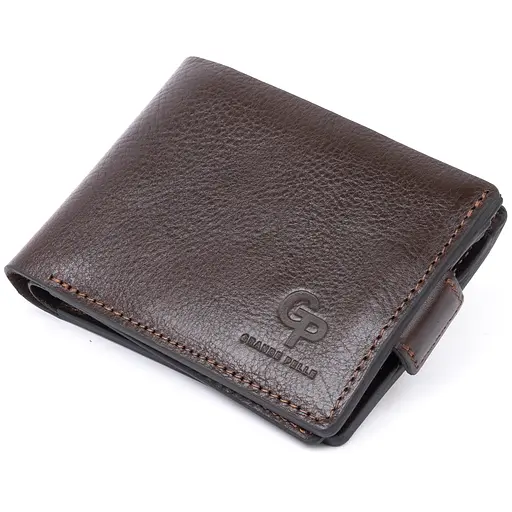 Мужской кожаный кошелек Grande Pelle 9х11.5х3 см acs0015037 - фото 1
