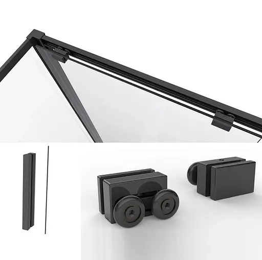 Душевая кабина Dusel DSL191B+DSL195B Black Matt 1200x800x1900, Черный матовый, Универсальная, прозрачная, 120x80 - фото 2