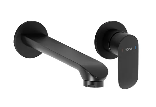 Смеситель для умывальника Rea Hyper + Box настенный скрытого монтажа black REA-B2061 Черный матовый - фото 1