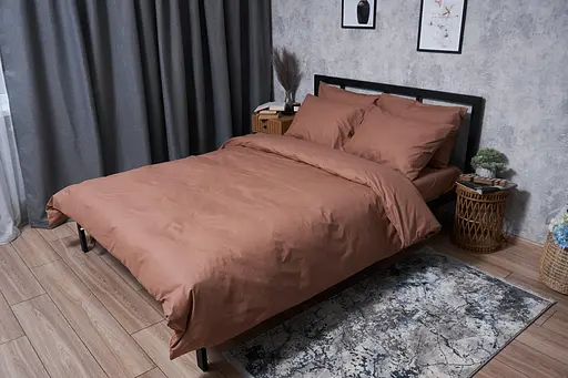 Комплект постільної білизни Moon&Star Бязь Gold Люкс Light Brown євро 200х220 наволочки 2х40х60 - фото 1