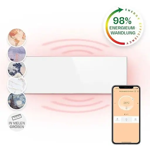 Инфракрасный обогреватель Klarstein Wonderwall 6 м² 300 Вт (10032785) - фото 2