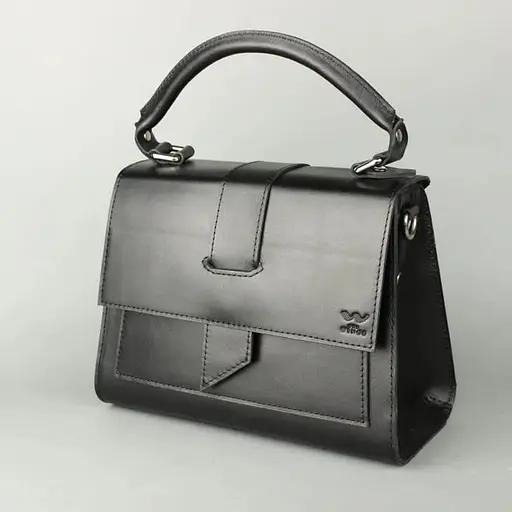 Жіноча шкіряна сумка Ester чорна - фото 1