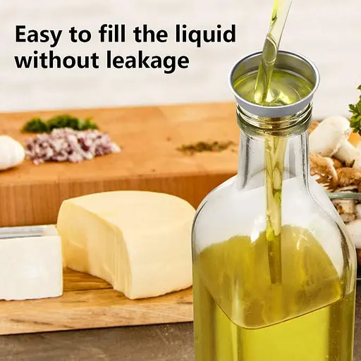 Диспенсер для олії WERTIOO для кухні, 4 скляні пляшки-диспенсери для оливкової олії об'ємом 17 унцій з 4 дозаторами, 1 лійкою з не - фото 3