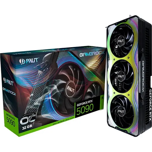 Видеокарта Palit GeForce RTX 5090 GameRock OC 32 GB (NE75090S19R5-GB2020G) UA [127270]