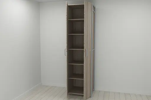 Шкаф Гардероб Уни секция 7 серии Конект Ferrum-decor 220x60x50см Серый металл ДСП Дуб Сонома Трюфель 16 мм (FRD-104566)