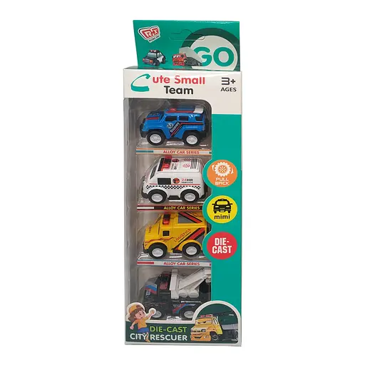 Набір іграшкових машинок Міські рятувальники Shantou Jinxing JM52252 на великих колесах Жовто-блакитний - фото 1