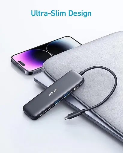 Мультипортовый адаптер - хаб - порт репликатор Anker 332 Usb-C Hub 5-in-1 (A8355011) - фото 7