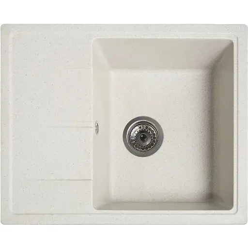 Гранітна кухонна мийка Romzha Cerand Biela (101) з крилом - фото 1