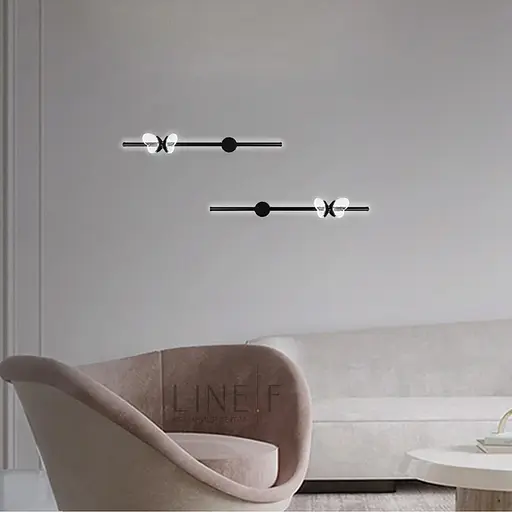 Бра у чорному корпусі з метеликом справа Line F WC 18 BK R - фото 3