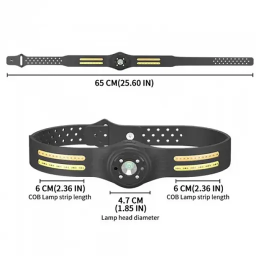 Фонарь налобный аккумуляторный Bailong T134-XPE-4COB водонепроницаемый корпус с датчиком движения 6 режимов Черный - фото 8