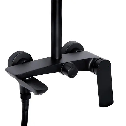 Душова система універсальна Qtap Slavonice на три споживача (з виливом) QTSLA111BLM45911 Black matt, Чорний матовий - фото 3