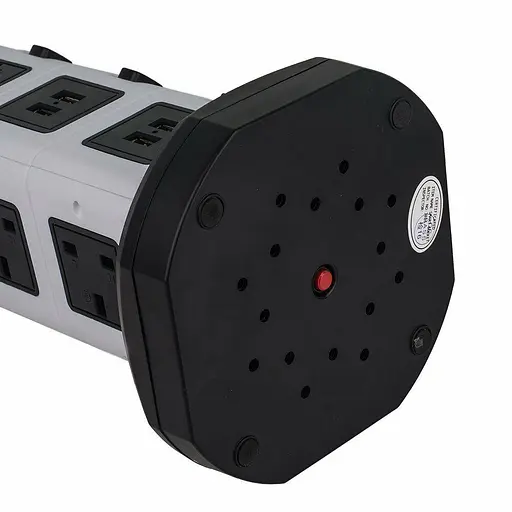 Удлинительный провод вертикальный разъем питания башня мультиштек USB розетка Серый - фото 2