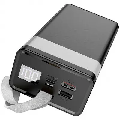 Портативна батарея Profit 40000mAh акумулятор зовнішній з дисплеєм і ремінцем - фото 1