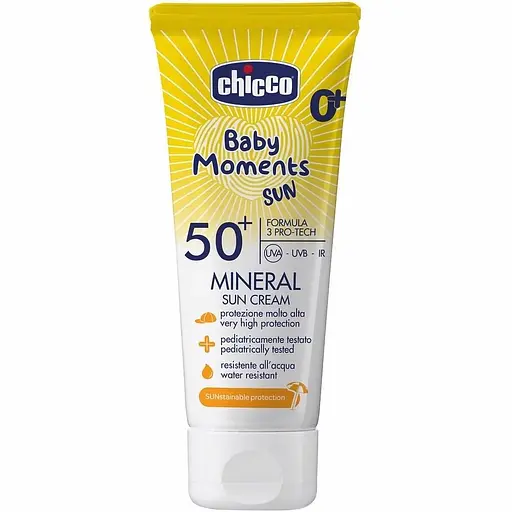 Крем сонцезахисний Chicco Baby Moments Sun SPF 50+ мінеральний 75 мл (11259.00) - фото 1