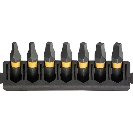 Касета з бітами DeWalt FlexTorq L=25 мм біти SQ1 - 2 шт., SQ2 - 3 шт., SQ3 - 2 шт. (DT70815)