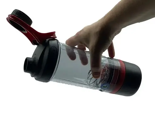 Шейкер спортивний з контейнером Casno 600 мл KXN-1199 з вінчиком Сірий/Червоний (KXN-1199_Grey/Red) - фото 7