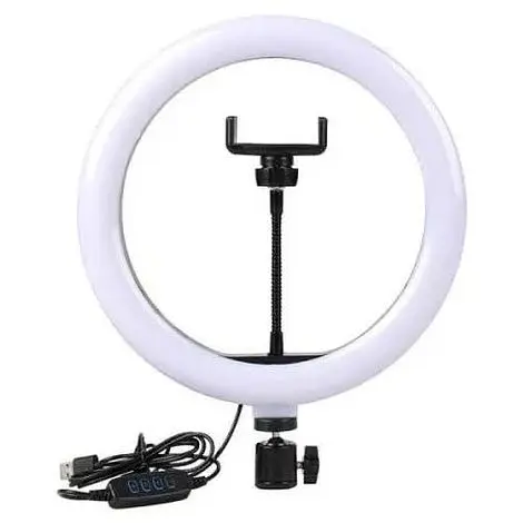 Кільцева світлодіодна Led LС-338 (36 см) із затискачем для телефону - фото 1