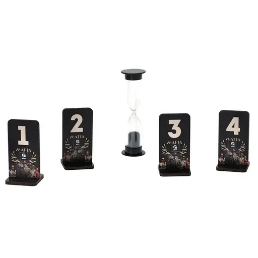 Настільна гра "Мафія Делюкс" QB701-002 з пісочним годинником, пов'язками для очей - фото 5