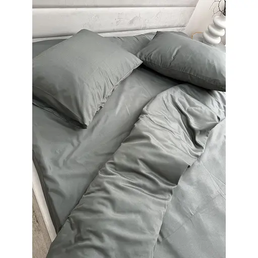 Комплект постільної білизни Ecotton Nid Grey євро полісатин сірий (25192) - фото 5