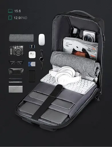 Рюкзак міський Mark Ryden 9116 21л з кодовим замком і USB Black (16258) - фото 6