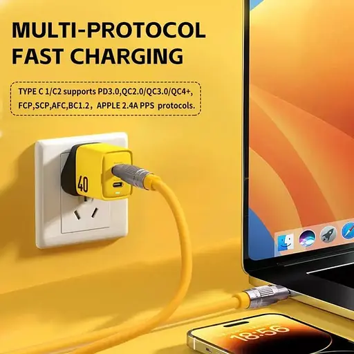 Блок зарядный адаптер питания 3 порта Home Charger 40 W GaN 2 PD Veron TC-35 - фото 7