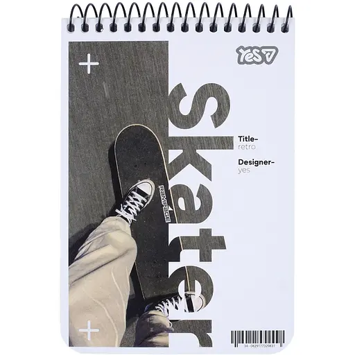 Зошит для записів Yes Skater А6 в клітинку 80 аркушів (152302)