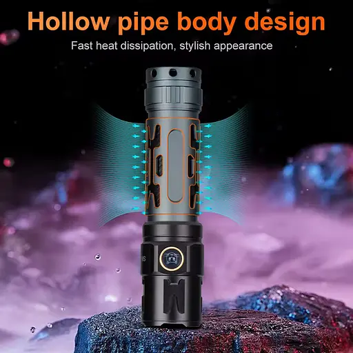 Тактический фонарь YEMAO YM-A7 5 режимов зум аккумулятор 21700 2200 LM Черный Серебристый - фото 8