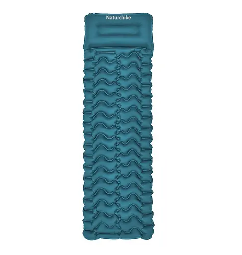 Матрац надувний одинарний Naturehike CNK2550WS019 (65 мм) з мішком для надування Синій