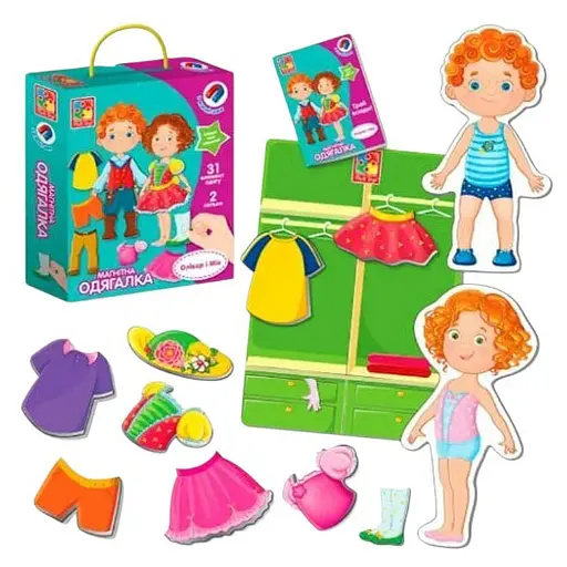 Настільна гра Vladi Toys Магнітна одягалка Олівер і Мія