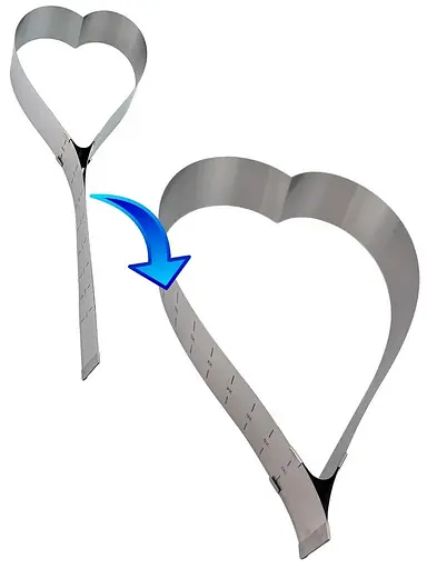 Розсувна форма для випікання та збирання тортів з нержавіючої сталі у вигляді серця 15-30 см, Kitchen Master Сірий 85288 - фото 7