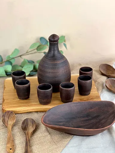 Столовий сервіз подарунковий керамічного (глиняного) посуду Гладкий