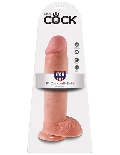 Фаллоимитатор King Cock 11" 29 см телесный - фото 6