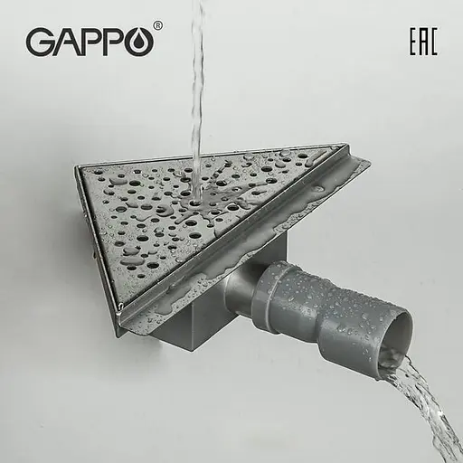 Трап для душа угловой Gappo G82020-1 нержавеющая сталь 200x200 мм - фото 2