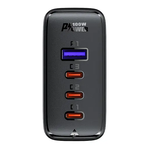 Зарядний пристрій Acefast A37 USB/3 Type-C QC PD 100W чорний + кабель Type-C to Type-C - фото 6