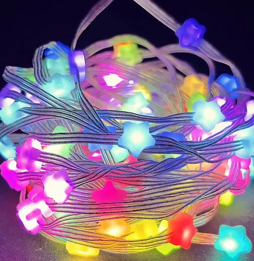 Гирлянда Sun Lamp Умная светодиодная музыкальная 33LED 5 метром большие Звездочки Multi USB - фото 5