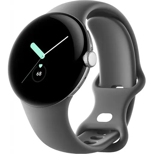 Смарт-часы Google Pixel Watch Polished Silver Case/Charcoal Active Band