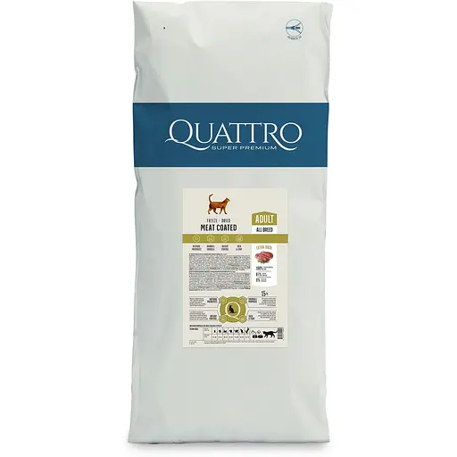 Сухой корм Quattro Cat Indoor Duck для взрослых комнатных кошек с уткой 15 кг - фото 1