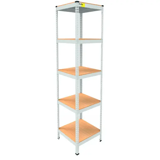 Металевий стелаж Emby Light Series (розмір 1800х450x450мм) 5 полиць ДСП до 100кг Білий