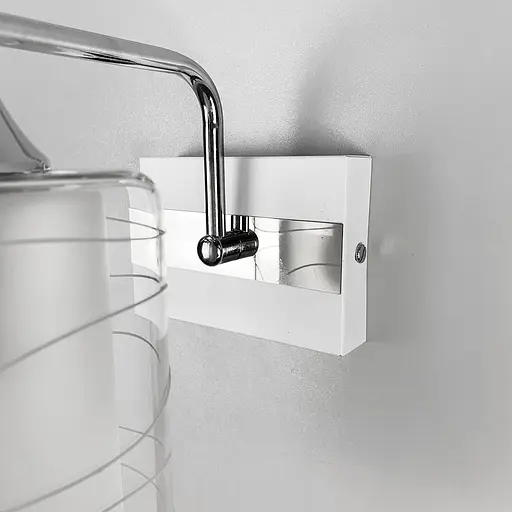 Бра в білому корпусі на 1 плафон Line F 126/1 CR+WT+WT - фото 4