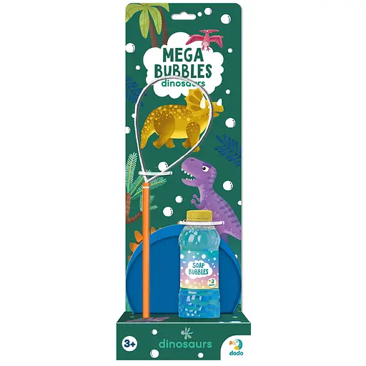 Набір мильних бульбашок DoDo Mega Bubbles Динозаври з тарілкою 450 мл (500122) - фото 1