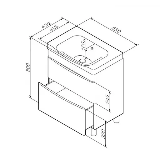 Тумба з умивальником AM.PM Like 65 см M80-FSX0652-WC0652-38 - фото 4