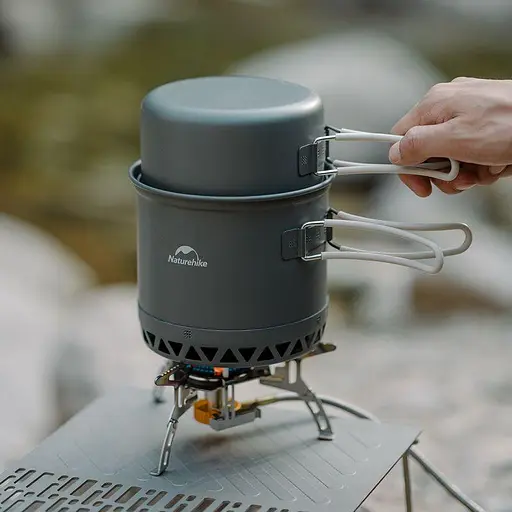 Набір посуду для кемпінгу Naturehike CNK2300CJ0002 алюміній (казанок + сковорода) 1,2 л - фото 2