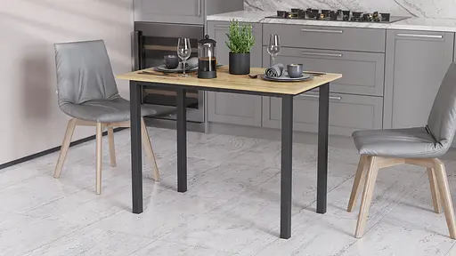 Стіл універсальний Knap Ferrum-decor 750x1000x700 Чорний метал ДСП Дуб Артізан 16 мм (FRD-106367)