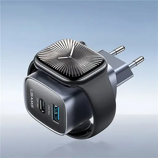 МЗП Usams US-CC293 T67 Multifunctional iWatch Charger 20W (1USB-A/1C) Tarnish - фото 2