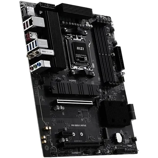 Материнская плата MSI AM5 PRO B850-S WIFI6E, B850, 4xDDR5, Int.Video (CPU), 4xSATA3, 2xM.2, 2xPCI-E 4.0 x16, 1xPCI-E 3.0 x1, ALC897, Realtek 8125 2.5G, WiFi 6E, Bluetooth 5.3, 11xUSB 3.2 / 4xUSB 2.0, HDMI/DP, ATX - фото 4